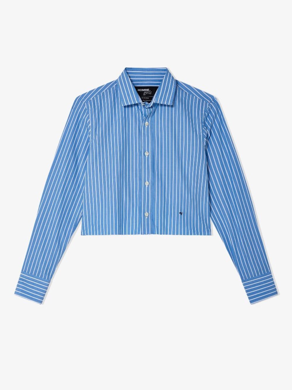 Homme Girls Cropped Shirt in Classic Stripe